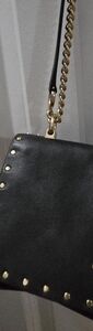 Black Leather Studded Shoulder Bag